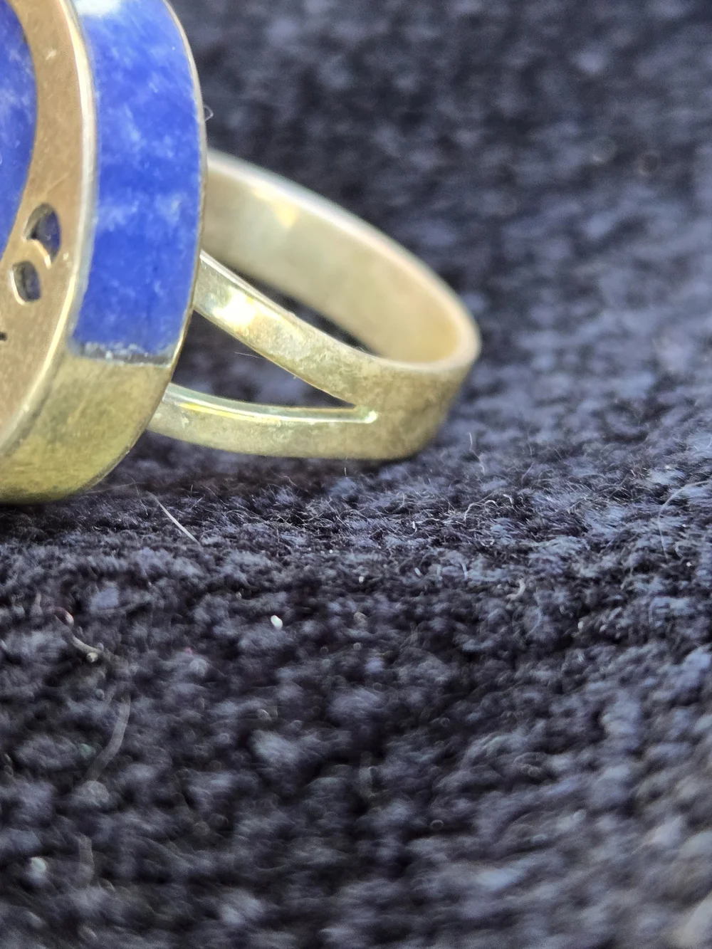 925 Silver Ring with Lapis Lazuli Celestial Motif